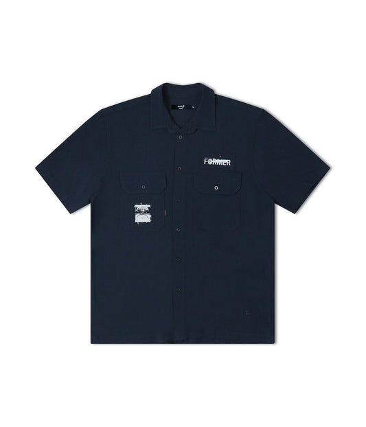 SCRATCHED SS WORK SHIRT // CADET