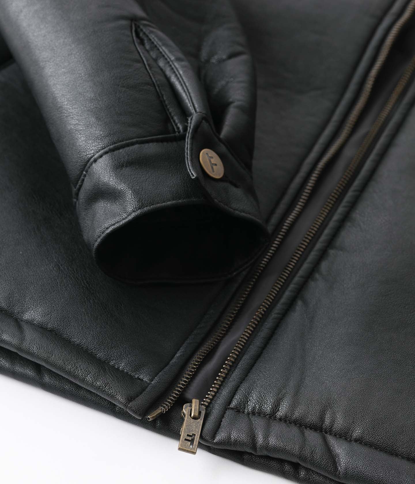 SHERPA LEATHER JACKET // BLACK