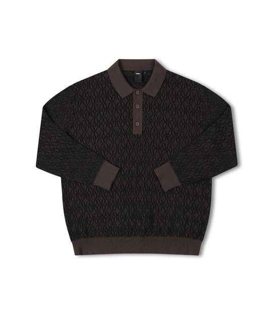 EXPANSION KNIT POLO // BROWN