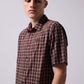 VIVAN CHECK SS SHIRT // BROWN