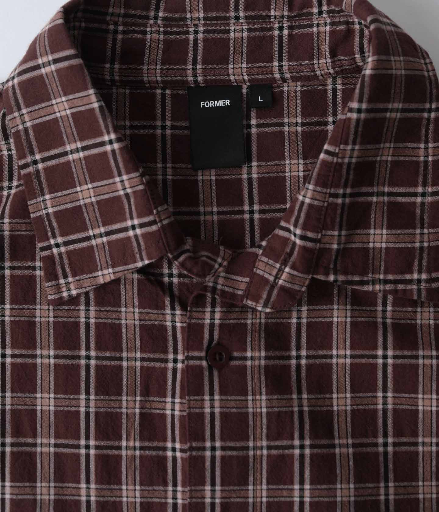 VIVAN CHECK SS SHIRT // BROWN