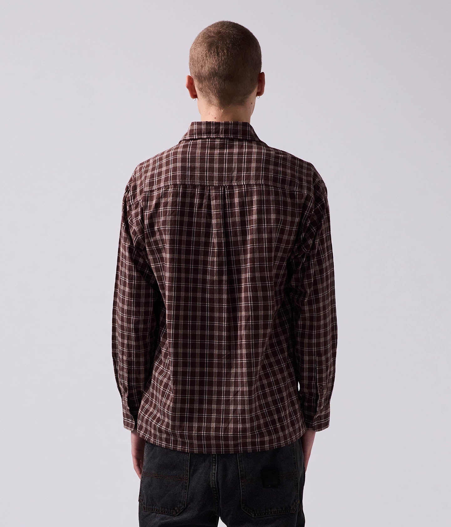 VIVIAN CHECK LS SHIRT // BROWN