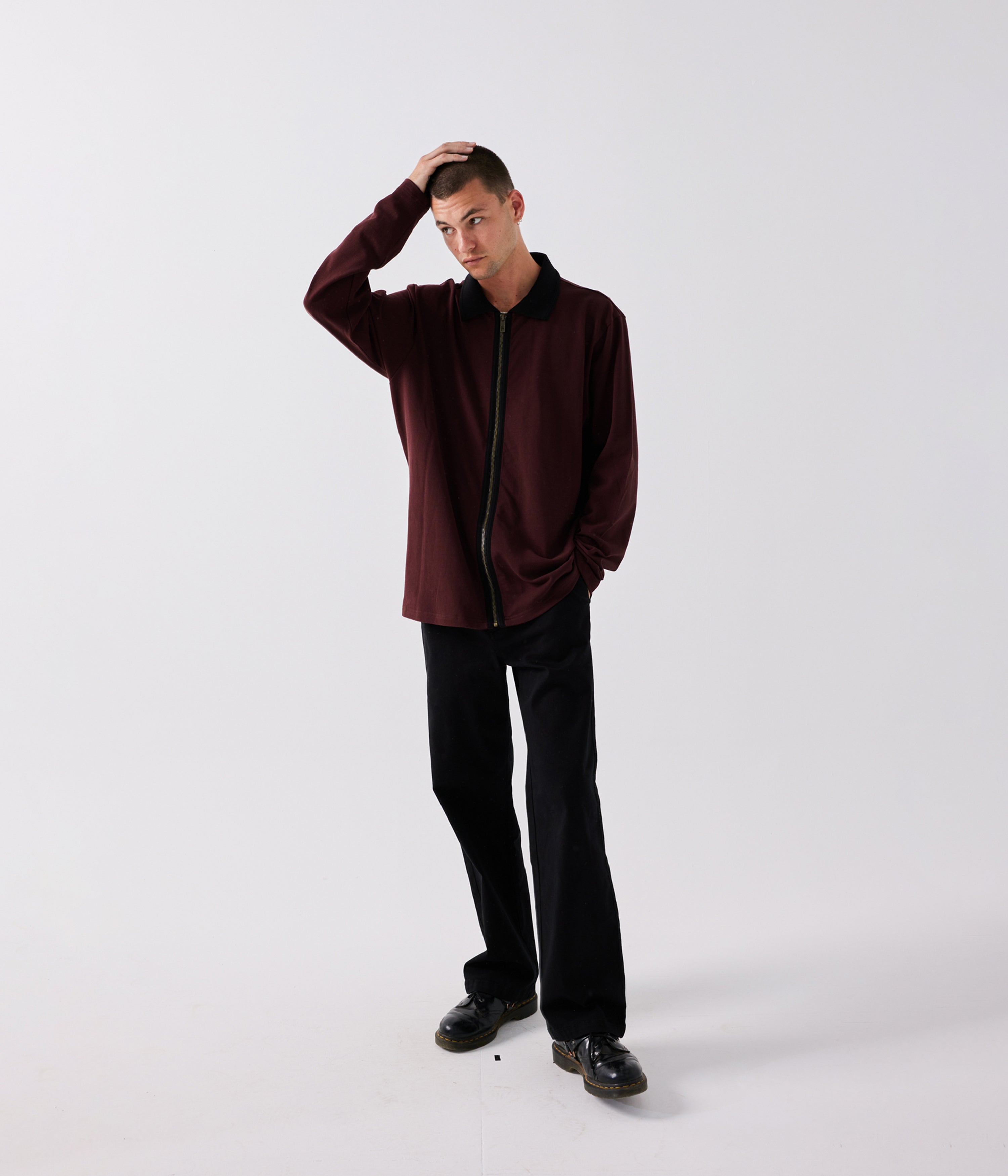 Burgundy polo uniform outlet shirt