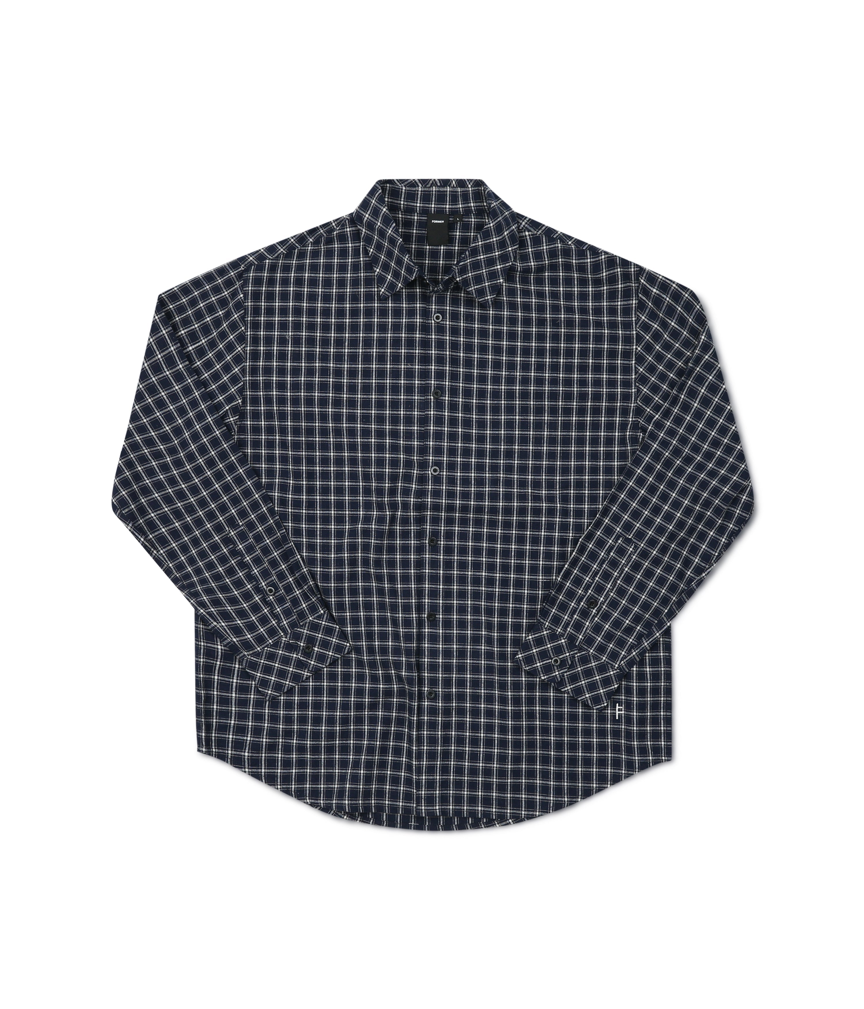 VIVIAN CHECK LS SHIRT // NAVY